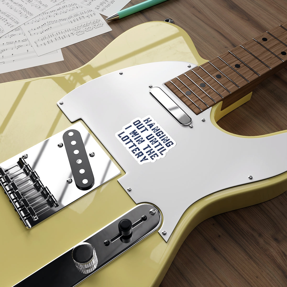 Hanging Out Until I Win The Lottery Indoor/Outdoor Die Cut Vinyl Sticker