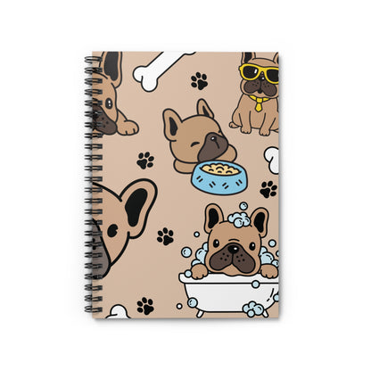 French Bulldog Theme Spiral Bound Notebook