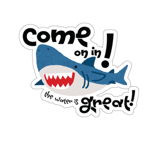 Shark Come On In Die Cut Vinyl indoor/outdoor Sticker