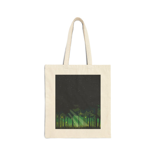 Green Forest Cotton Canvas Tote Bag