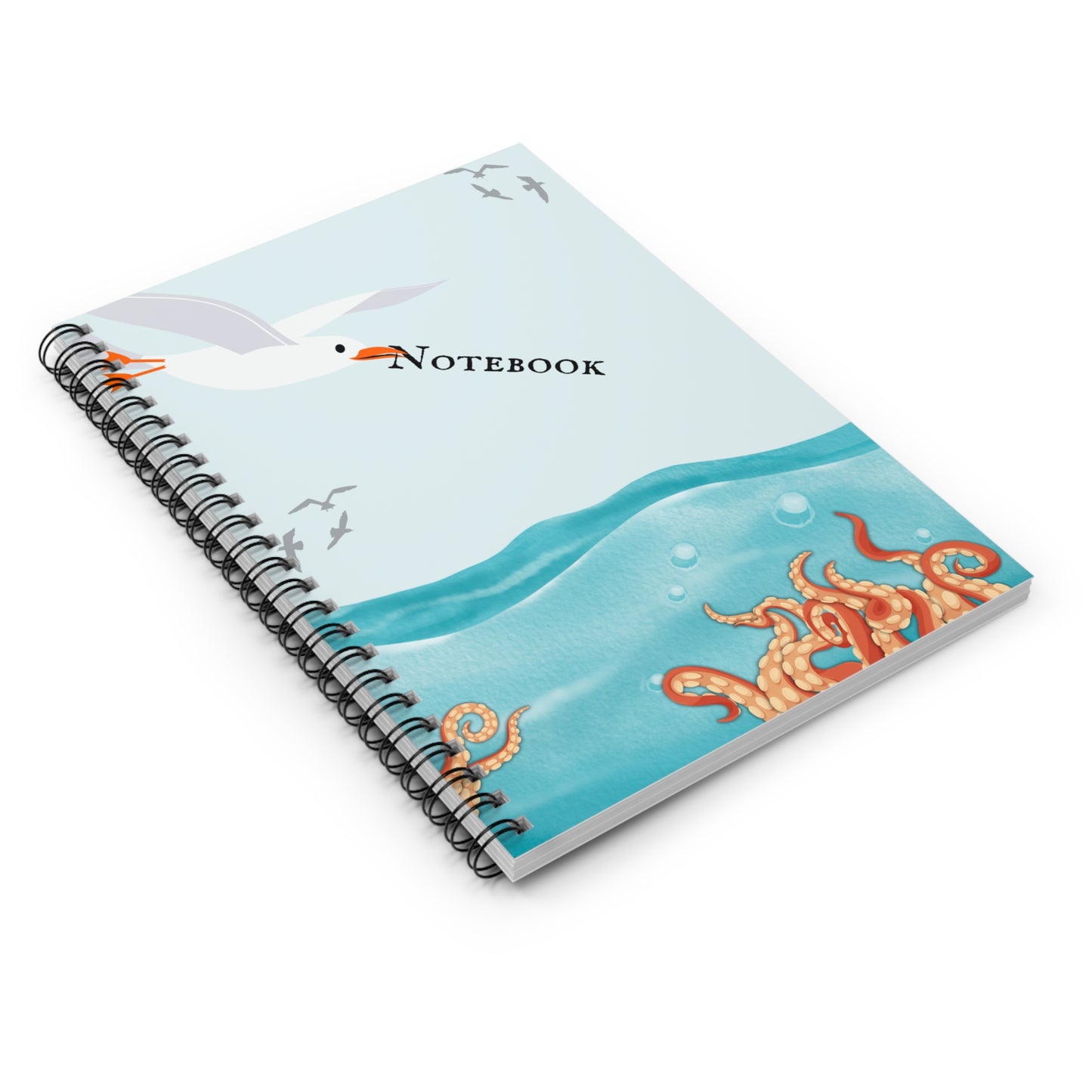 Seagull and Octopus Spiral Bound Notebook