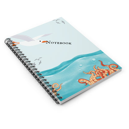 Seagull and Octopus Spiral Bound Notebook