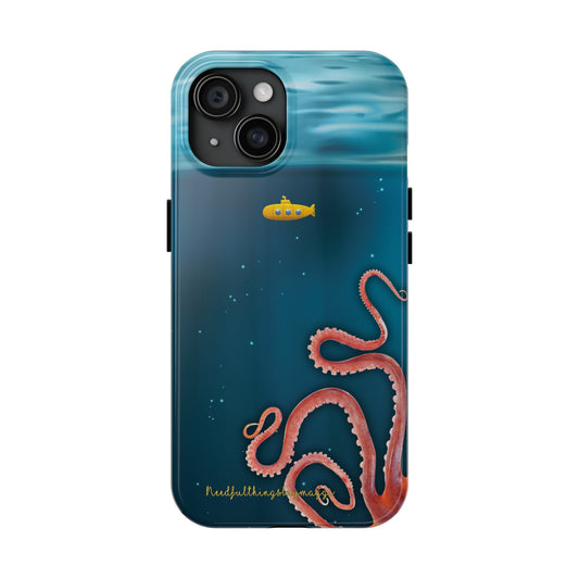 Octopus Vs Submarine Series iPhone (11-15 Pro, Plus, Max, Mini) Tough Phone Case