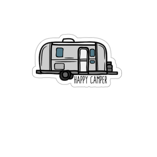 Happy Camper  Indoor/Outdoor Vinyl Sticker - For Those Taking the Scenic Route!