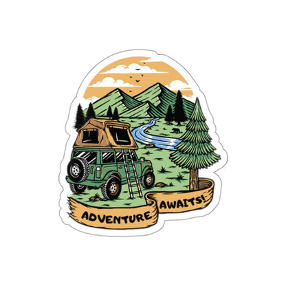 Adventure Awaits Indoor/Outdoor Vinyl Sticker - For folks who love the Adventure!