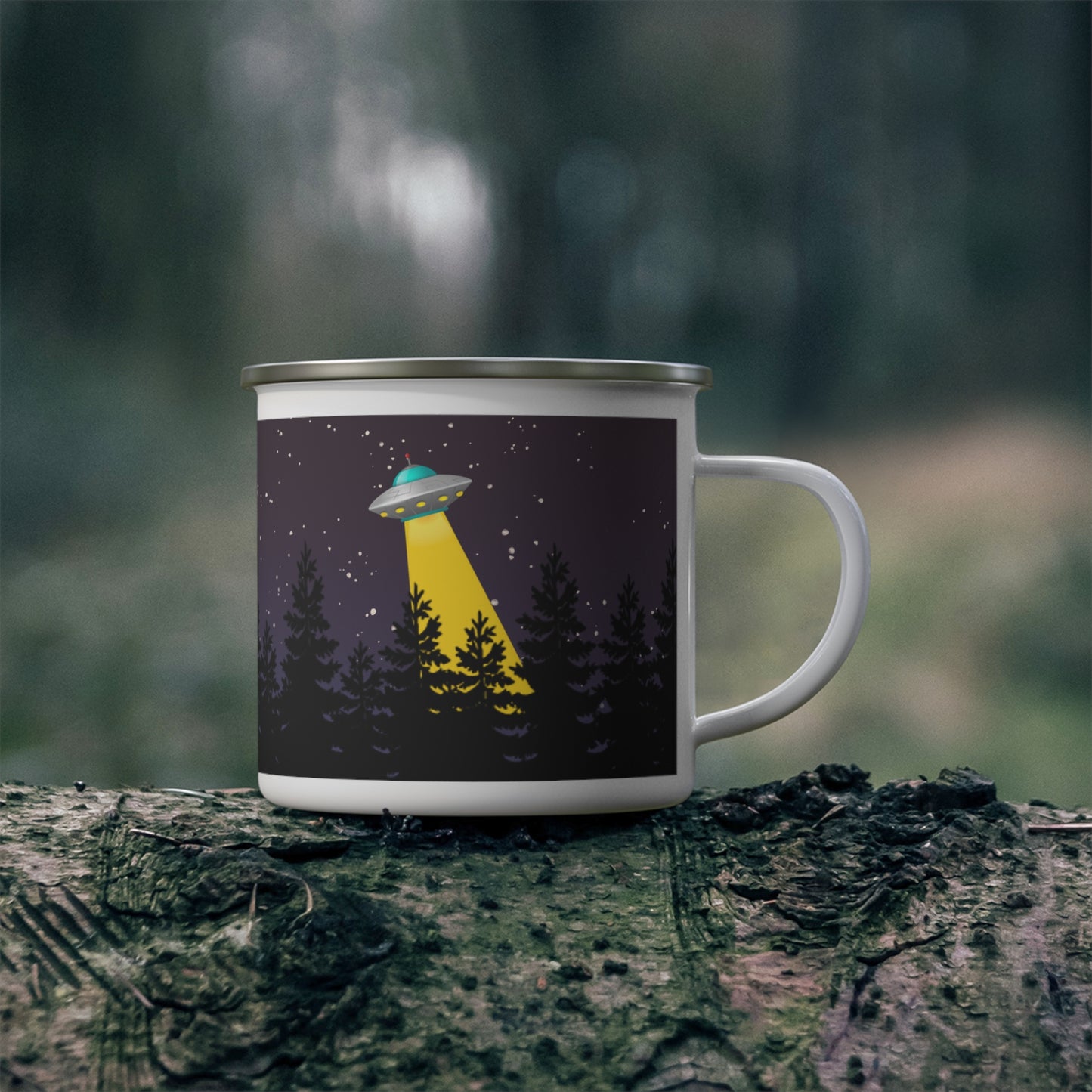 UFO / Alien Enamel Camping Mug