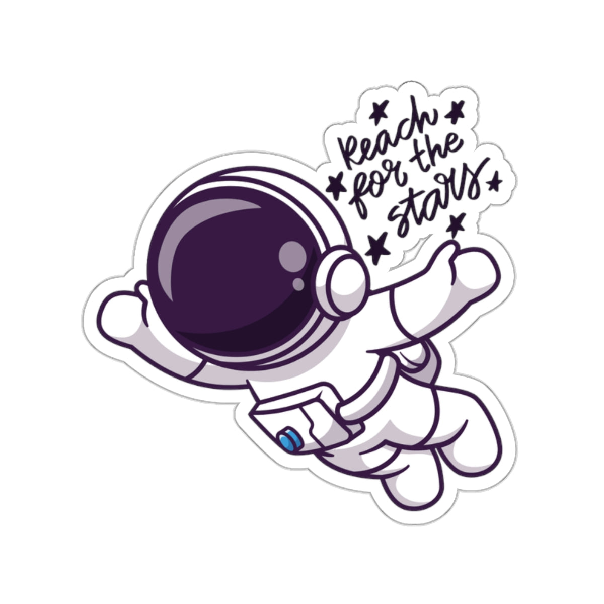 Reach For The Stars Astronaut Indoor/Outdoor Vinyl Die Cut Sticker