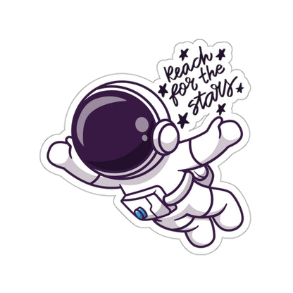 Reach For The Stars Astronaut Indoor/Outdoor Vinyl Die Cut Sticker