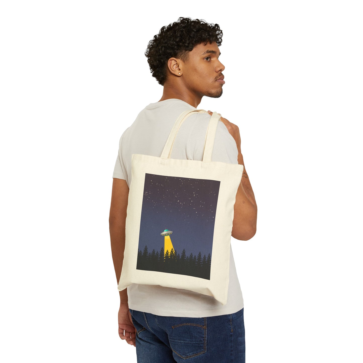 UFO / Alien Cotton Canvas Tote Bag