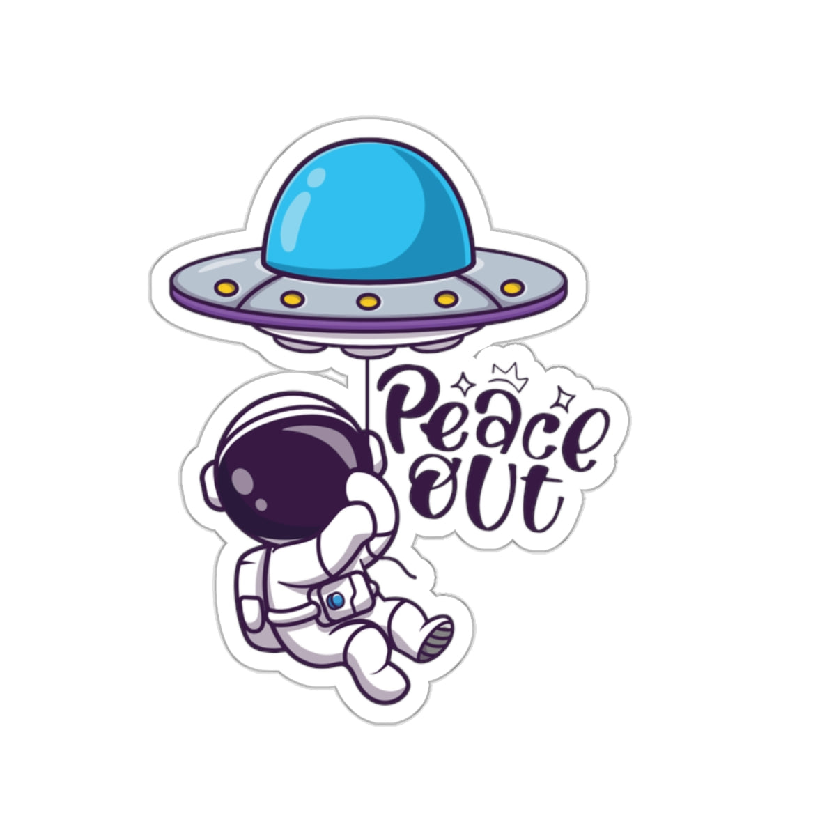 Peace Out Astronaut Indoor/Outdoor Vinyl Die Cut Sticker