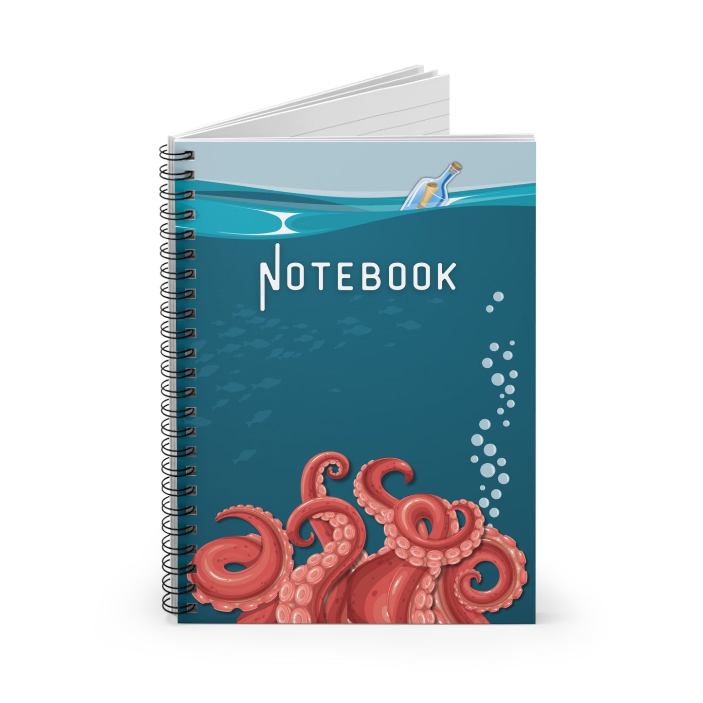 Message in a Bottle Spiral Bound Notebook