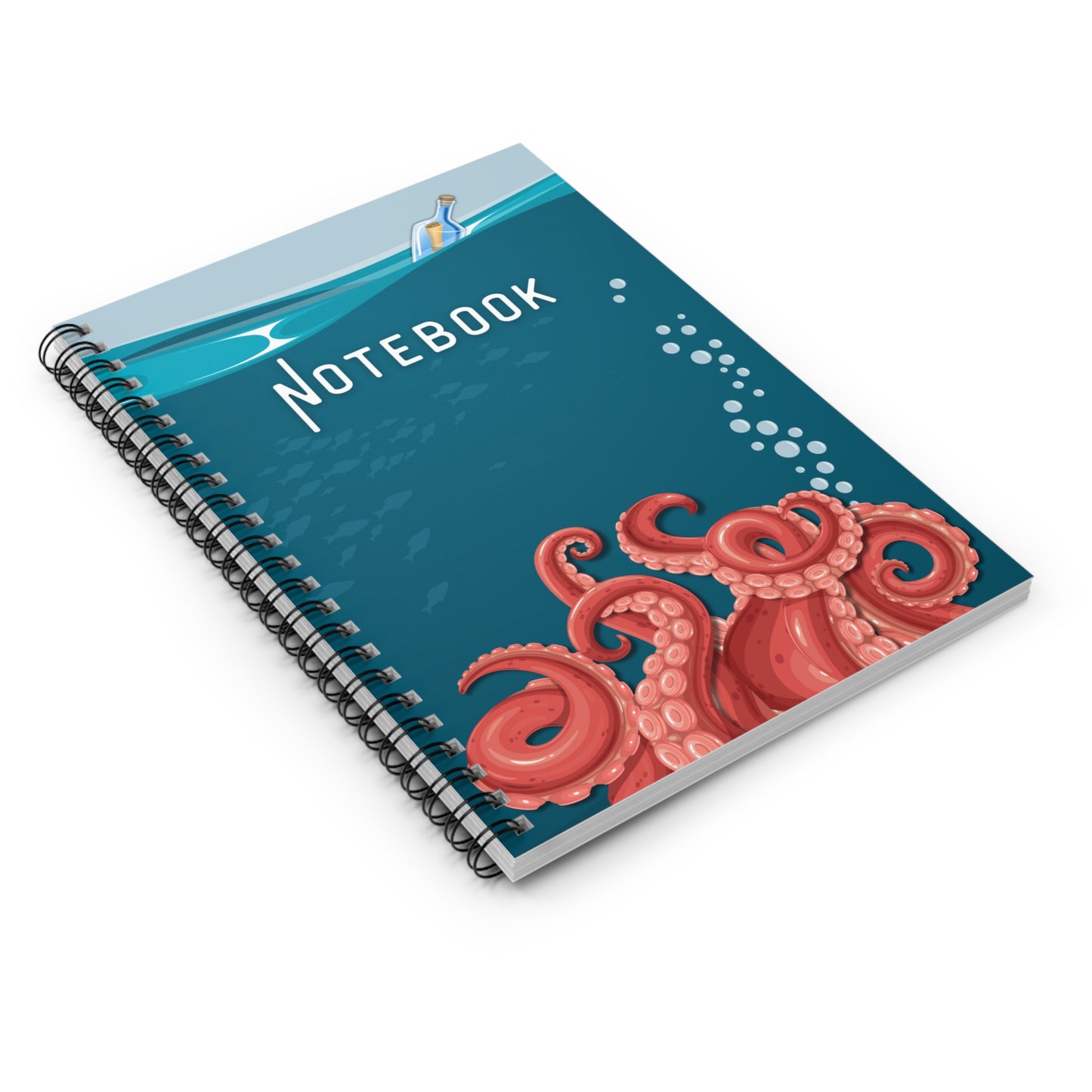 Message in a Bottle Spiral Bound Notebook