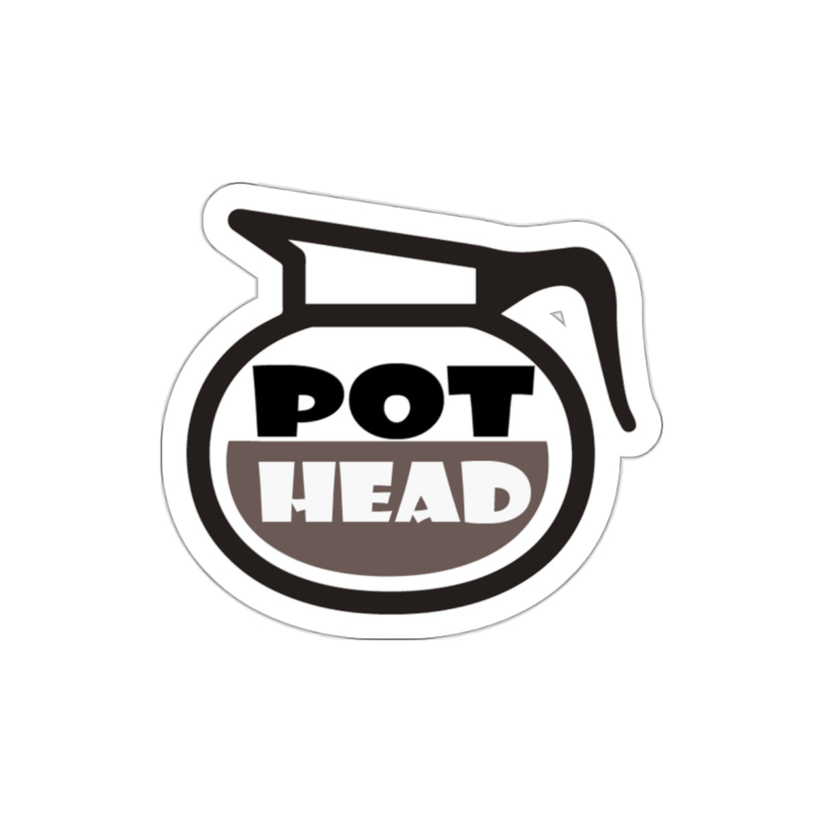 Pot Head Indoor/Outdoor Vinyl Sticker - for coffee lovers!