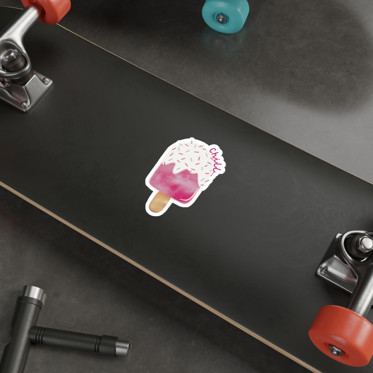 Pink Sprinkle Ice Cream Treat Indoor/Outdoor Vinyl Die-Cut Sticker