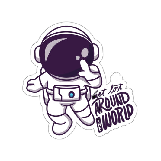 Astronaut Get Lost Around The World Indoor/Outdoor Vinyl Die Cut Sticker