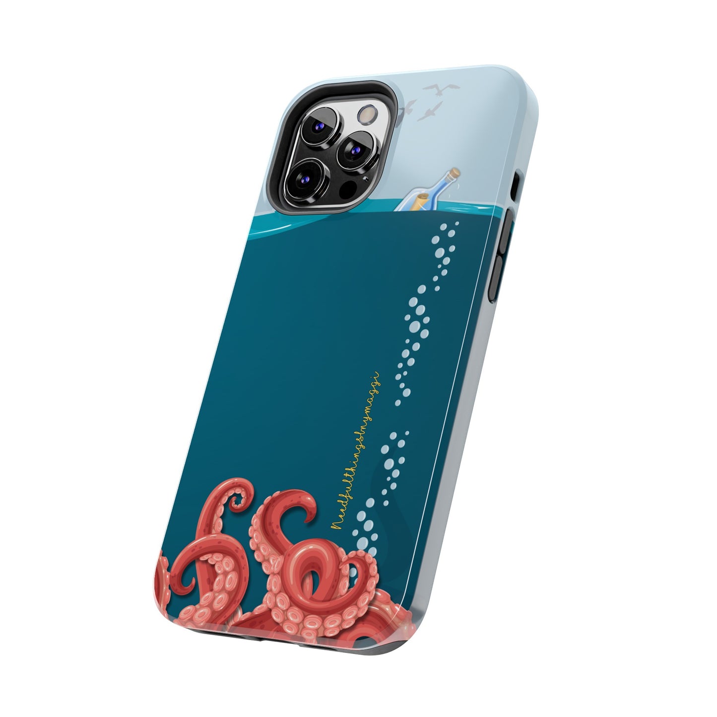 Message in a Bottle Octopus Series  iPhone (iPhone 11-15 Pro Plus Max Mini) Tough Phone Case