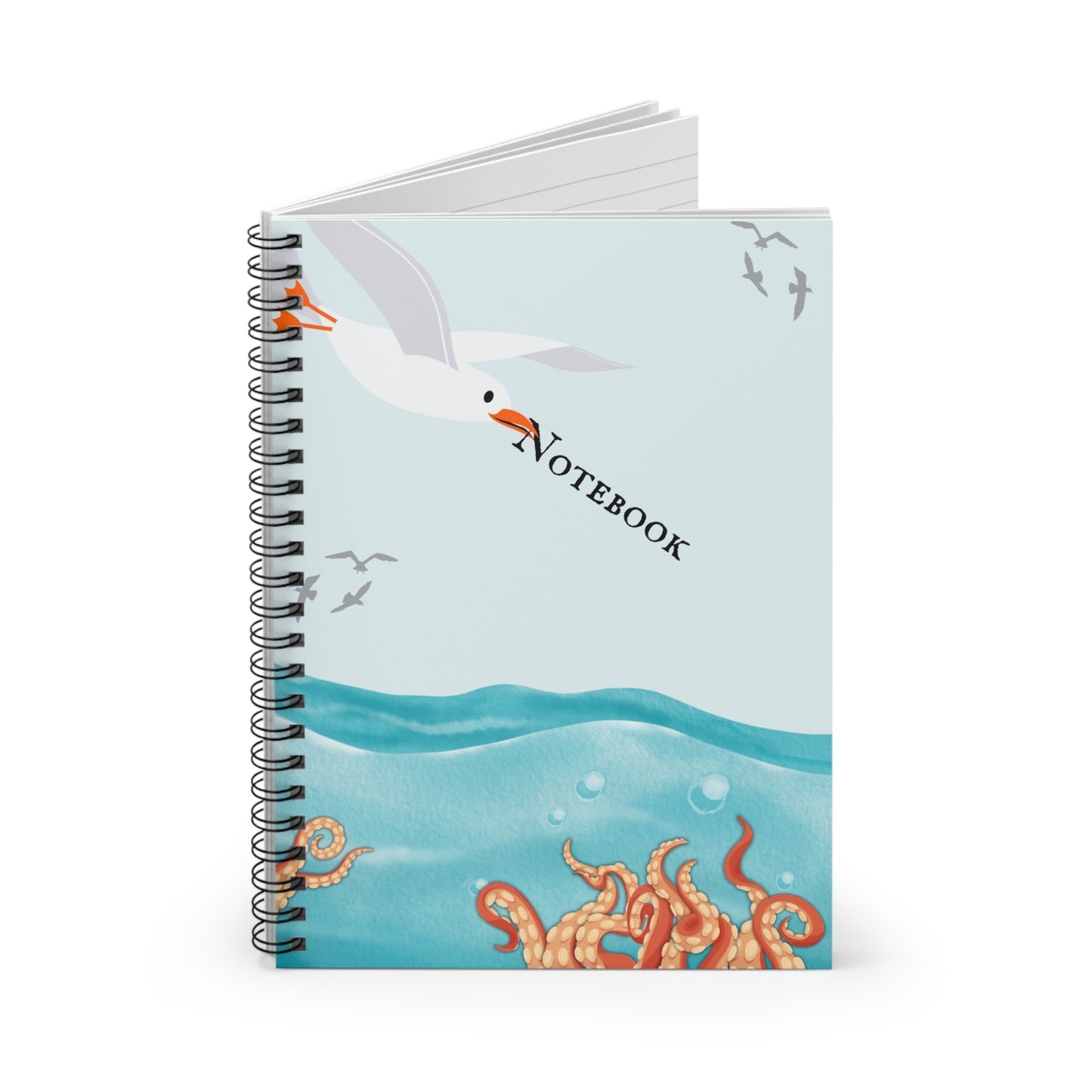 Seagull and Octopus Spiral Bound Notebook