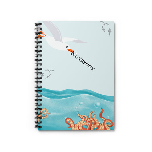 Seagull and Octopus Spiral Bound Notebook