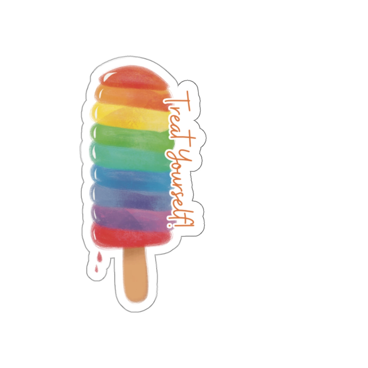 Rainbow Frozen Treat Indoor/Outdoor Vinyl Die-Cut Sticker
