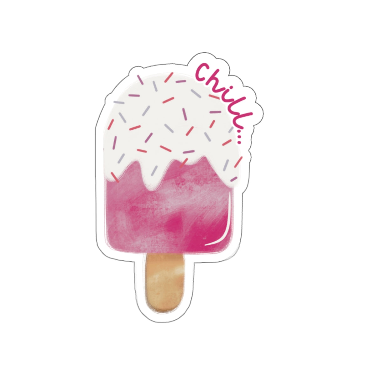 Pink Sprinkle Ice Cream Treat Indoor/Outdoor Vinyl Die-Cut Sticker