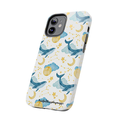 Boho Whale Cloud and Stars Series iPhone (11-15 Pro, Plus, Max, Mini) Tough Case