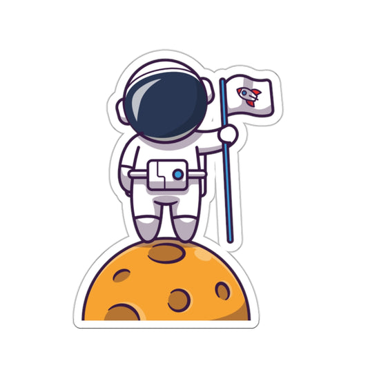 Moon Walk Astronaut Indoor/Outdoor Vinyl Die Cut Sticker