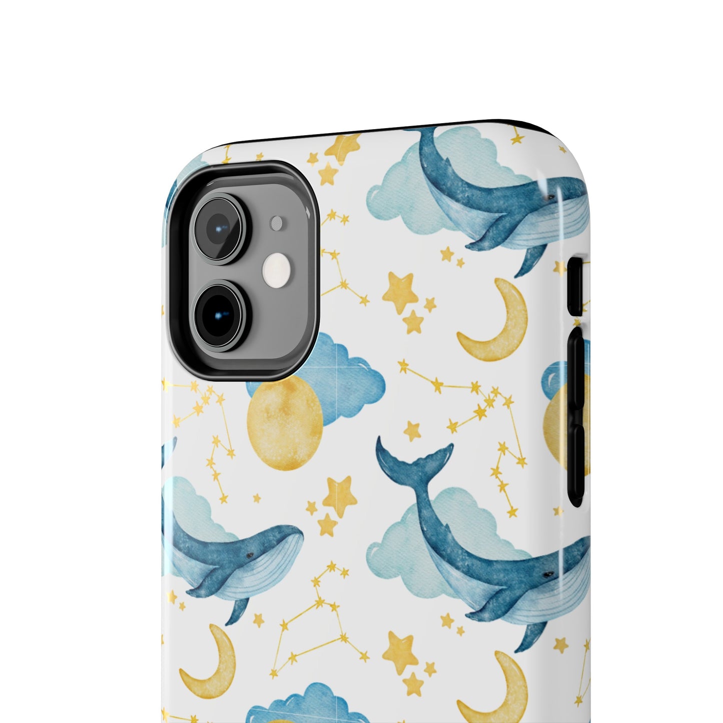 Boho Whale Cloud and Stars Series iPhone (11-15 Pro, Plus, Max, Mini) Tough Case