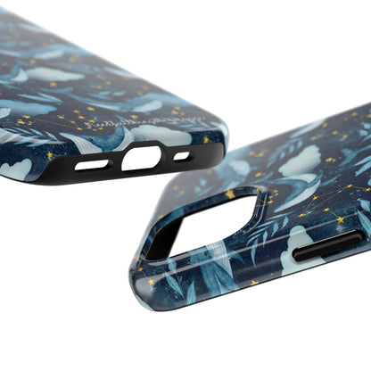 Boho Navy Whale Cloud and Stars Series iPhone (11-15 Pro, Plus, Max, Mini) Tough Case