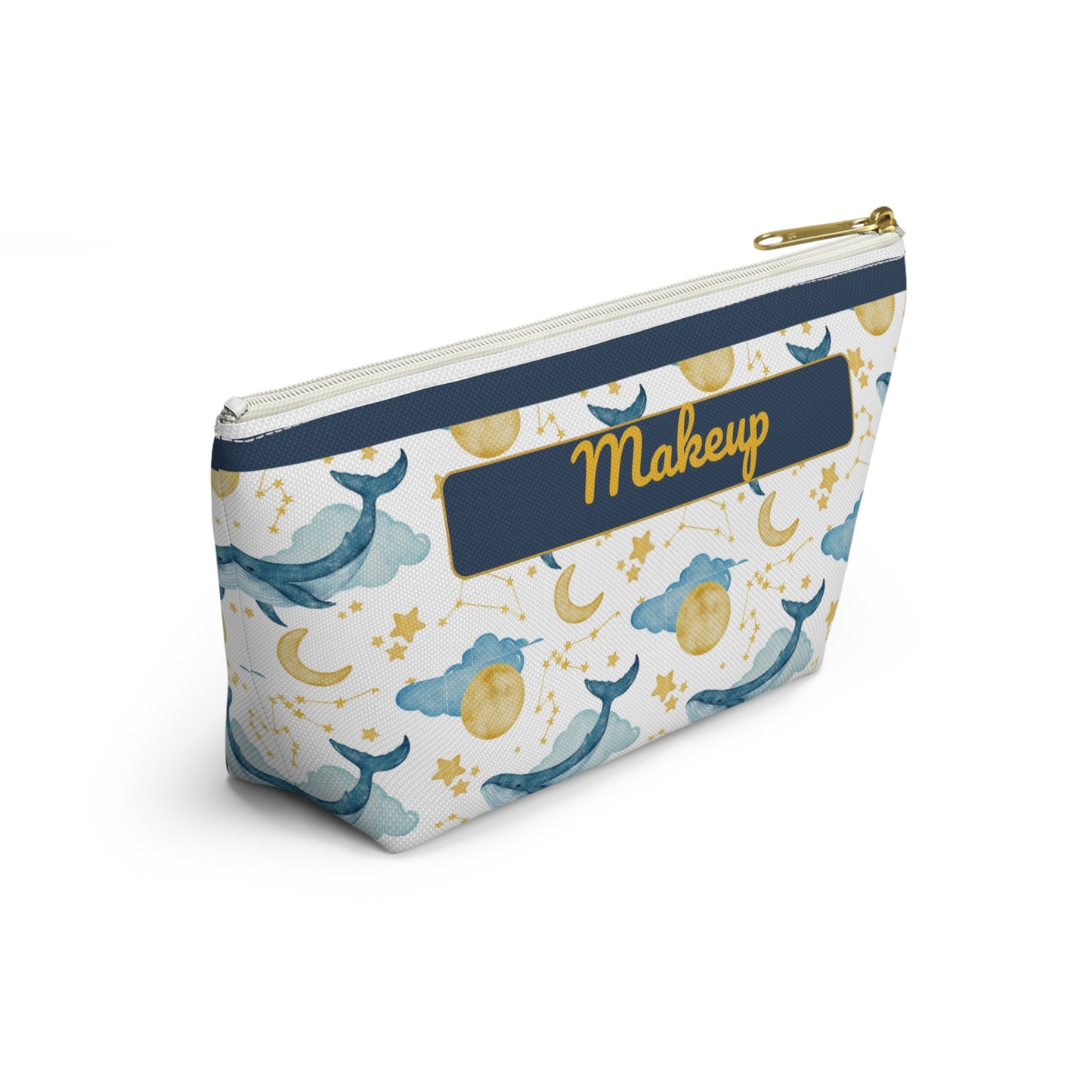 Boho Whale (White) Ocean Print Travel Accessory Bag - A Great Gift For Her!