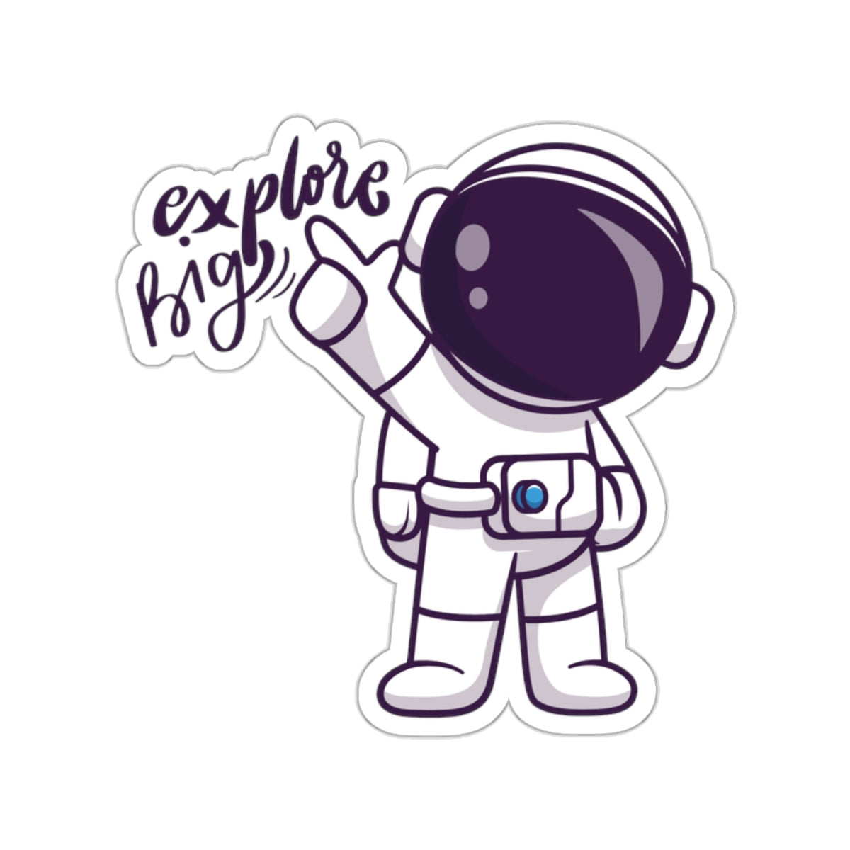 Explore Big Astronaut Indoor/Outdoor Vinyl Die Cut Sticker