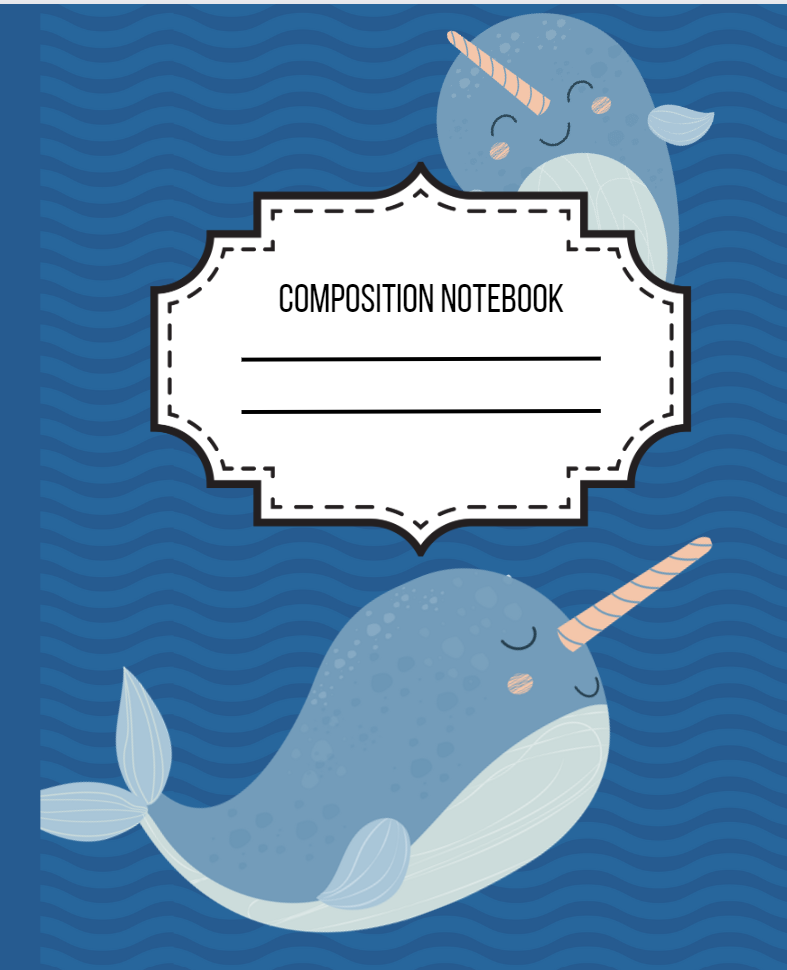 Narwhal Blue Composition Notebook