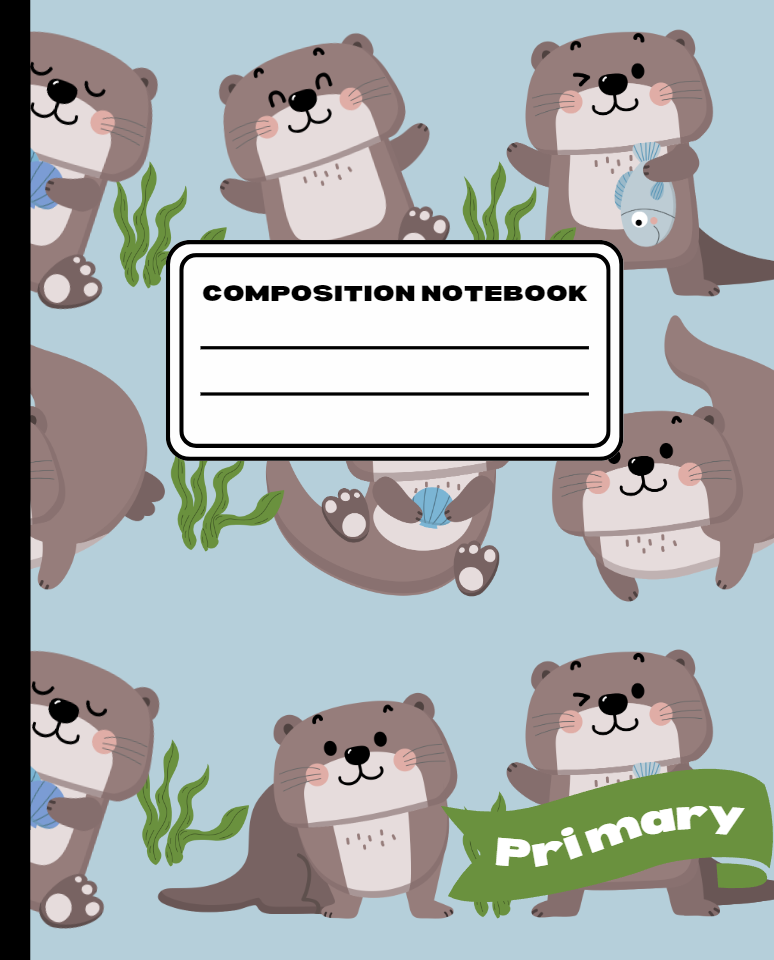 Otter Friends Primary Composition Notebook